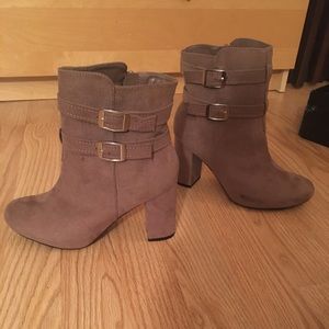 Christian Soriano for Payless boots - Taupe Suede